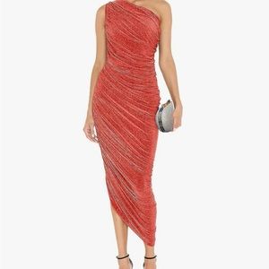 *SOLD* Women's One Shoulder Cocktail Dress Glitter Sexy Ruched Bodycon NWT
